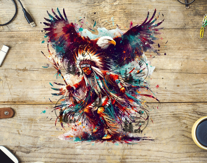 UVDTF Native American Dancing with American Eagle