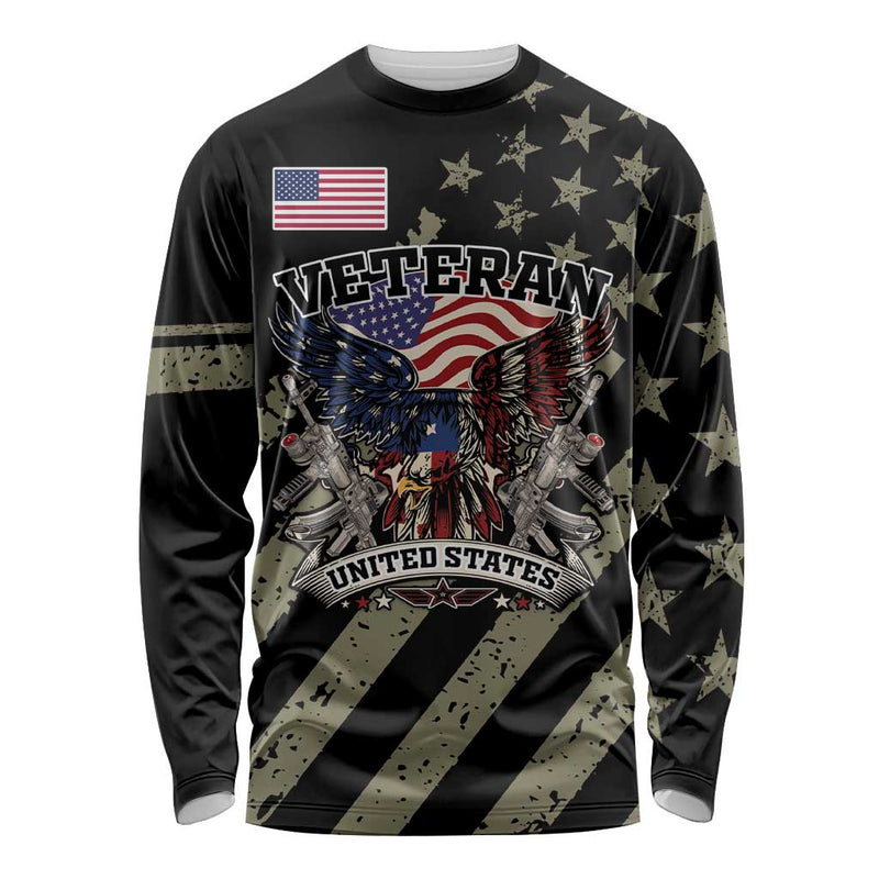 Custom Remembrance Day Long Sleeve Shirt American Eagle With USA Flags LT18