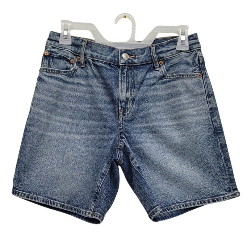 New American Eagle Size 0 Strigid Medium Wash High Waist Denim Jean Shorts