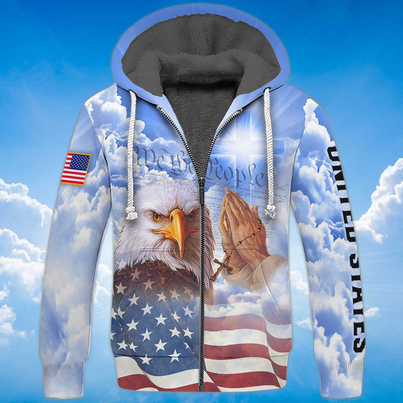 American Eagle Fleece Zipper, Eagle Lover Fleece Zipper LT10
