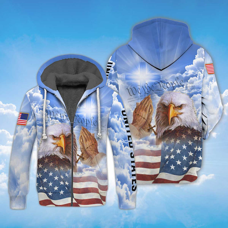 American Eagle Fleece Zipper, Eagle Lover Fleece Zipper LT10