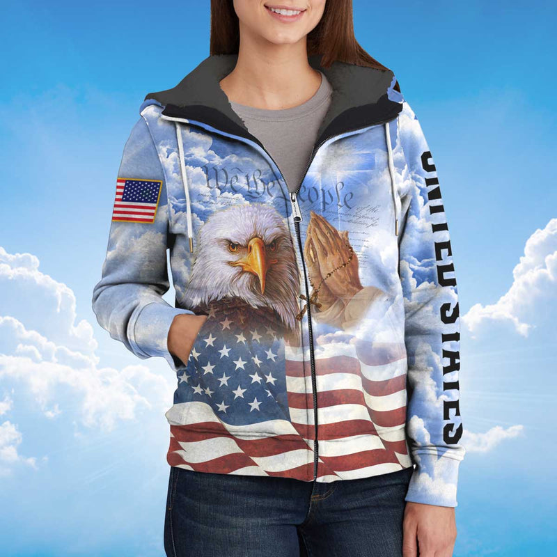 American Eagle Fleece Zipper, Eagle Lover Fleece Zipper LT10