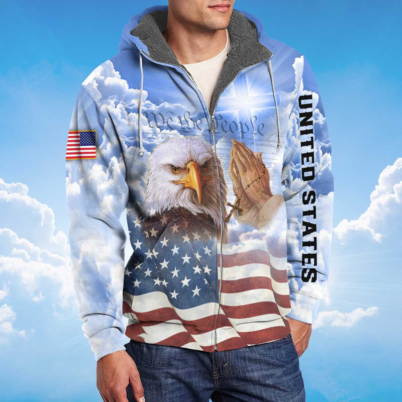 American Eagle Fleece Zipper, Eagle Lover Fleece Zipper LT10