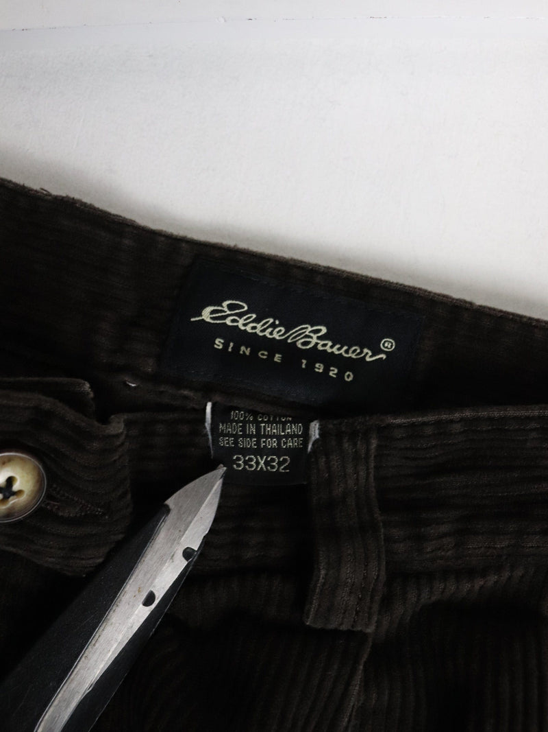 Vintage Eddie Bauer Pants Fits Mens 33 x 31 Brown Corduroy