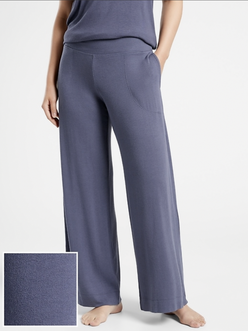 Athleta Medieval Violet Well Rested Rib Sleep Wide Leg Soft Pajama Pant