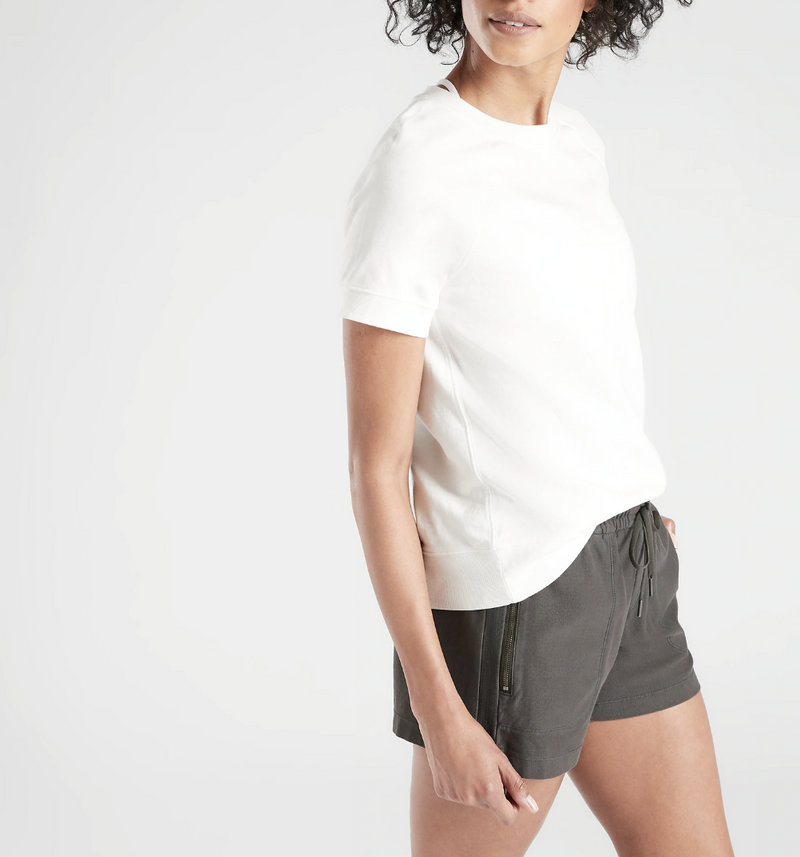Athleta Cala Lilly Short Sleeve Sundown Sweatshirt Tee Top