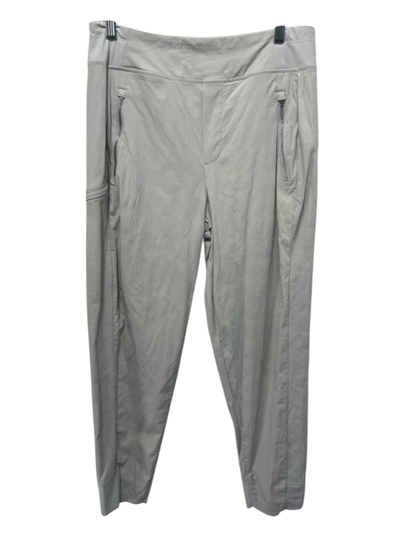 Athleta Size 8 Beige Polyester Elastic Waist Zip Pocket Pants