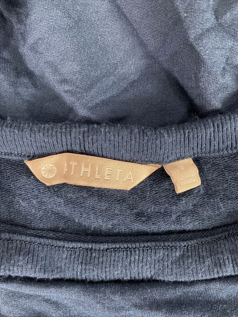Athleta Women's Blue Long Sleeve Cold Shoulder Terry Knit Shirt - S