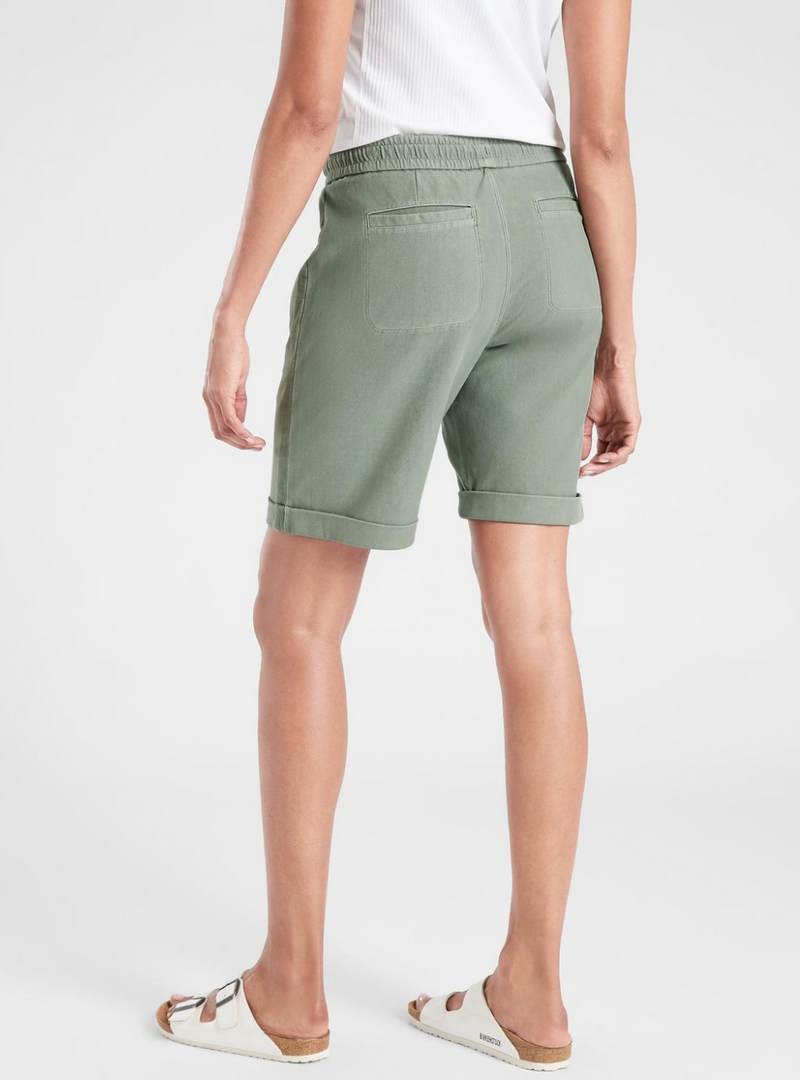 Athleta Palm Green Elastic Waist Stretchy Farallon 9
