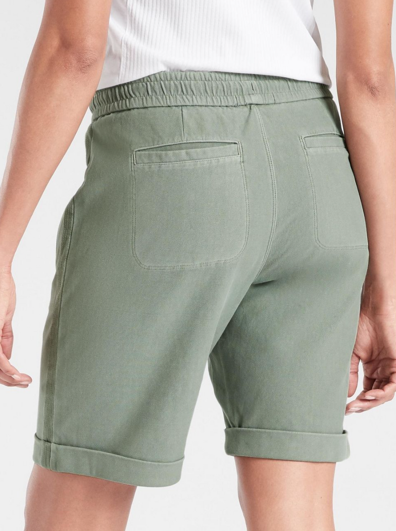 Athleta Palm Green Elastic Waist Stretchy Farallon 9