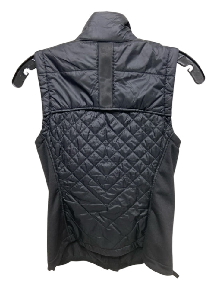 Athleta Size XS Black Nylon Blend Diamond Quilted Zip Pockets Vest
