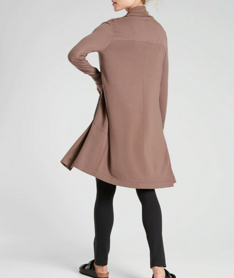 Athleta Mineral Brown Long Sleeve Canopy Nirvana Wrap Cardigan