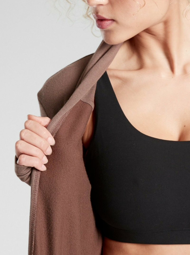 Athleta Mineral Brown Long Sleeve Canopy Nirvana Wrap Cardigan