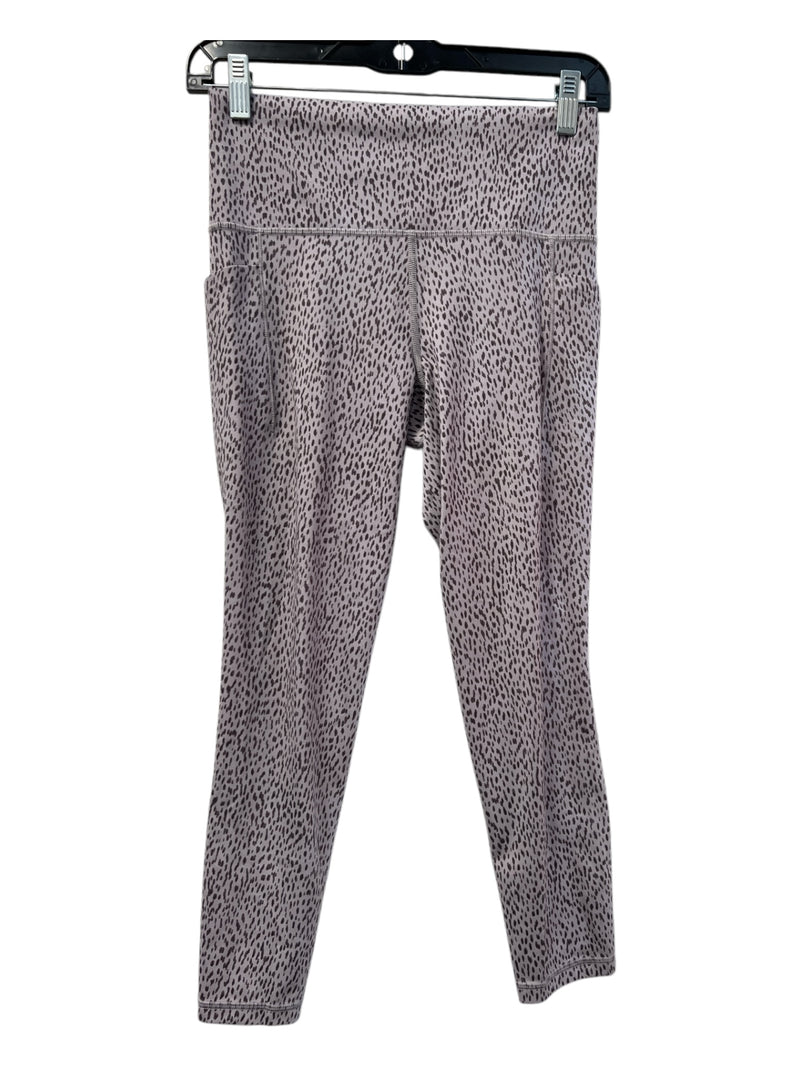Athleta Size S Beige & Brown No Fabric Tag Pocket dots Seam Detail Leggings