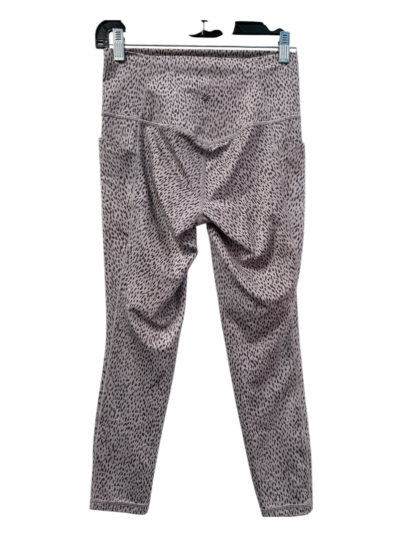 Athleta Size S Beige & Brown No Fabric Tag Pocket dots Seam Detail Leggings