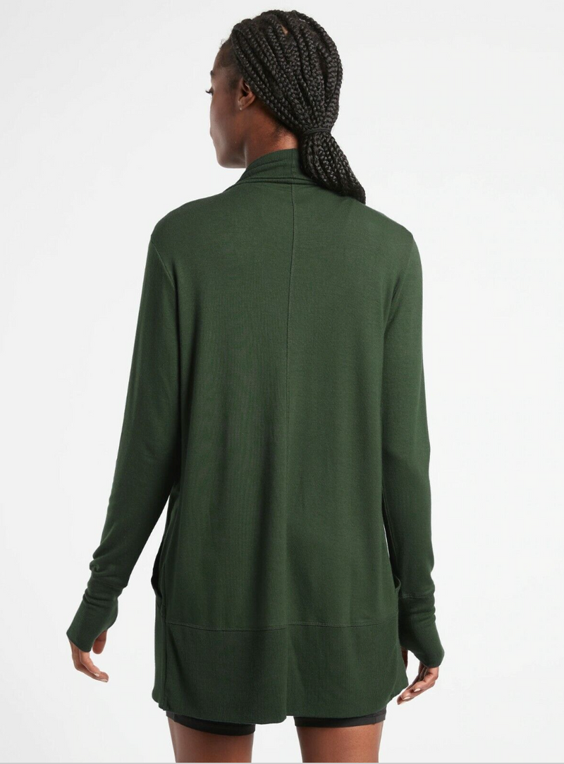 Athleta Seaweed Snack Green Nirvana Pranayama Wrap Cardigan
