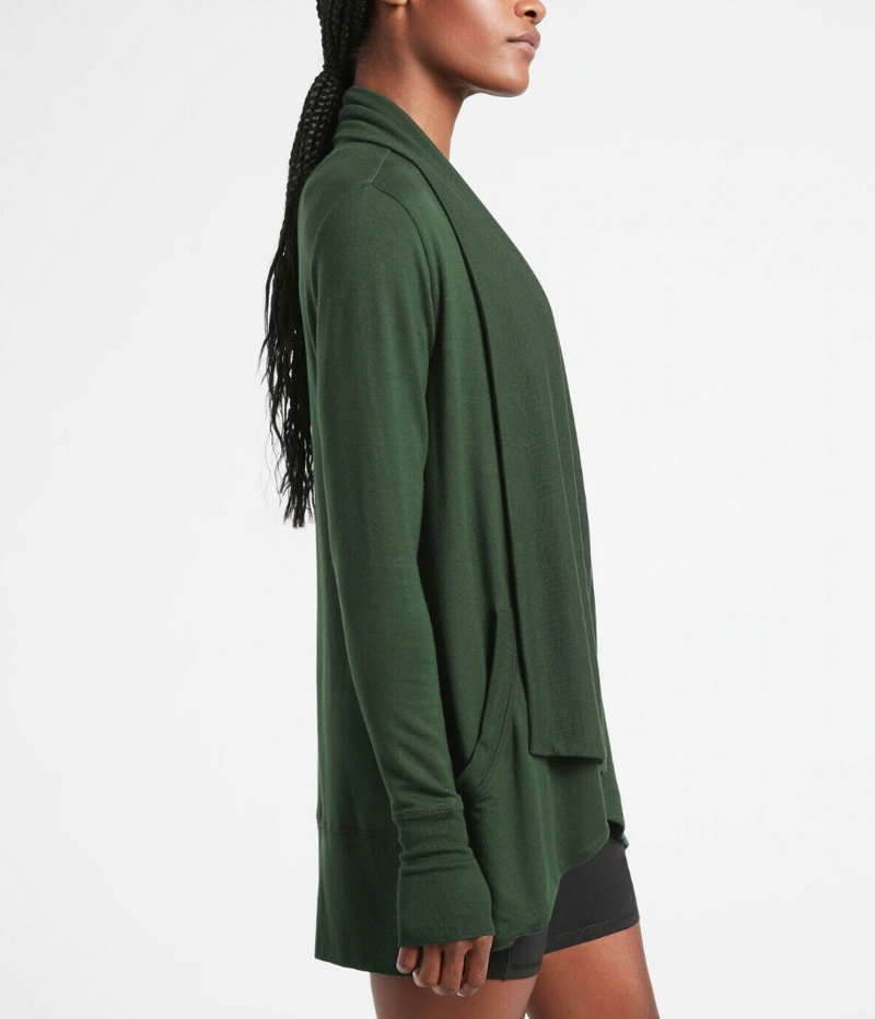 Athleta Seaweed Snack Green Nirvana Pranayama Wrap Cardigan