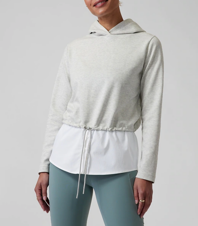 Athleta Heather Grey Gallery Hoodie Top