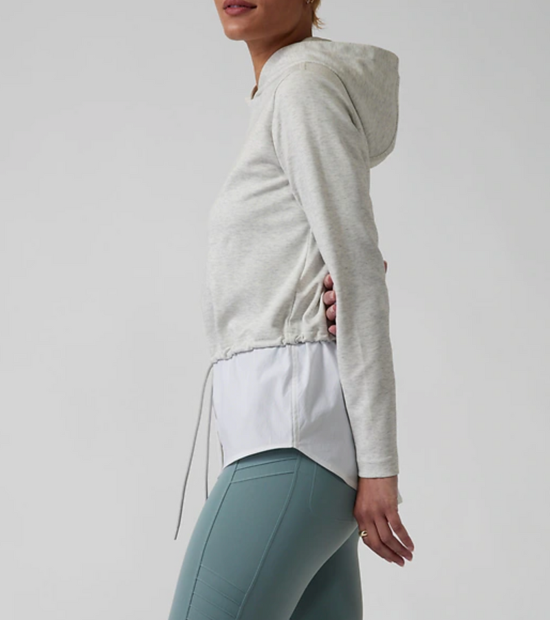 Athleta Heather Grey Gallery Hoodie Top