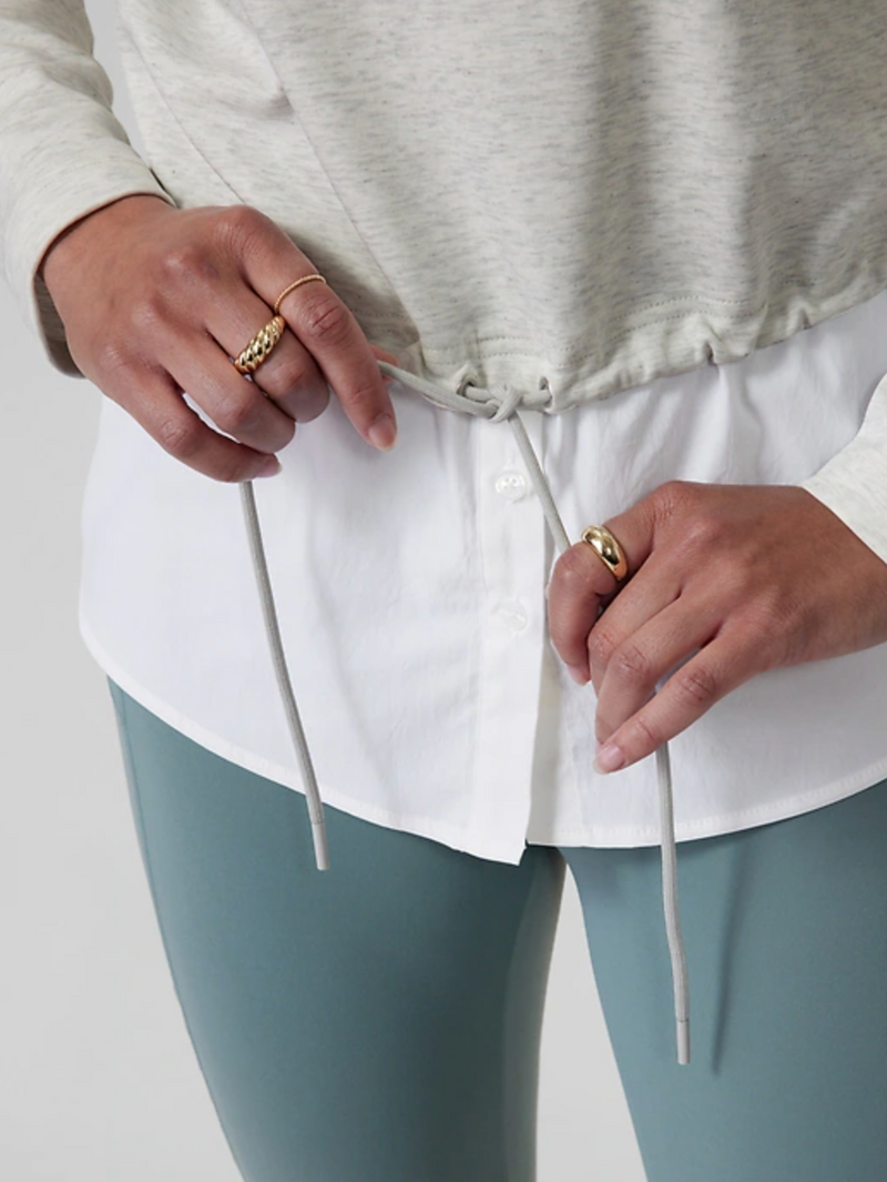 Athleta Heather Grey Gallery Hoodie Top
