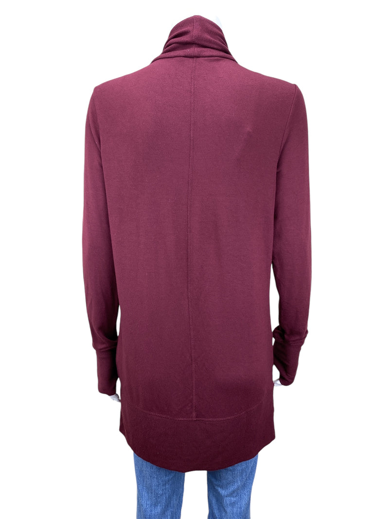 Athleta Women's Pranayama Open Knit Cardigan Wine Size S