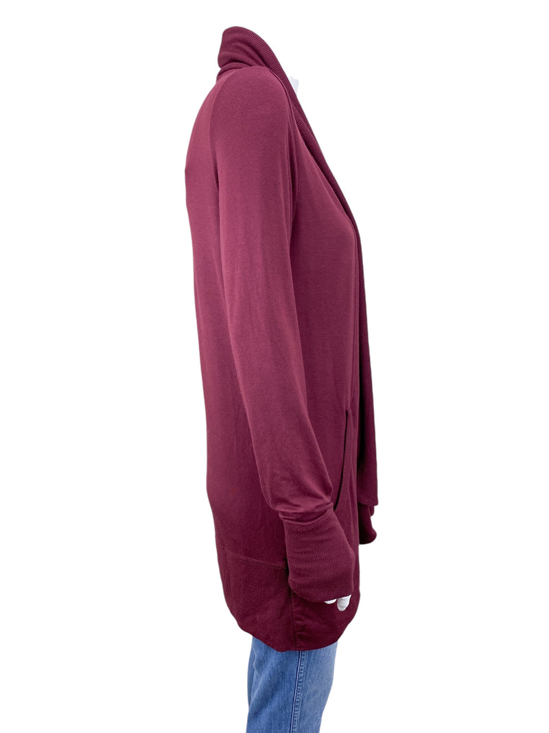 Athleta Women's Pranayama Open Knit Cardigan Wine Size S