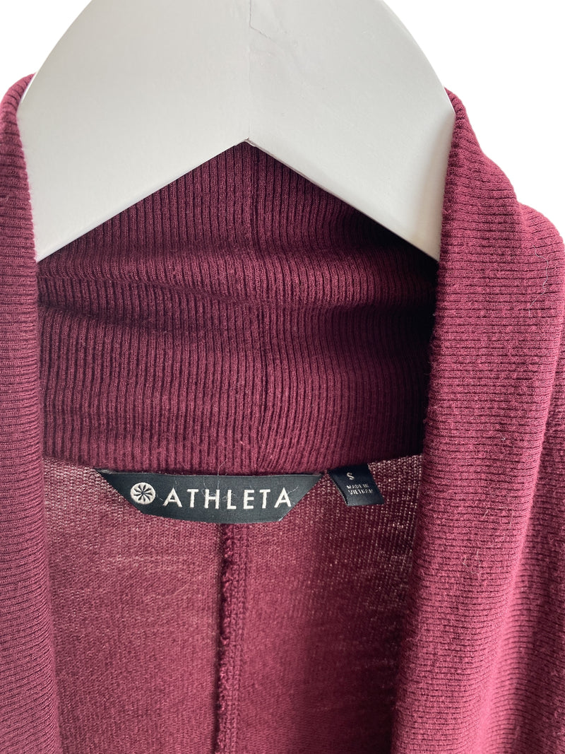 Athleta Women's Pranayama Open Knit Cardigan Wine Size S