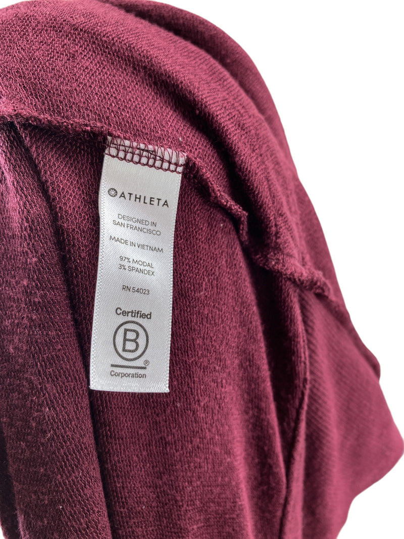Athleta Women's Pranayama Open Knit Cardigan Wine Size S