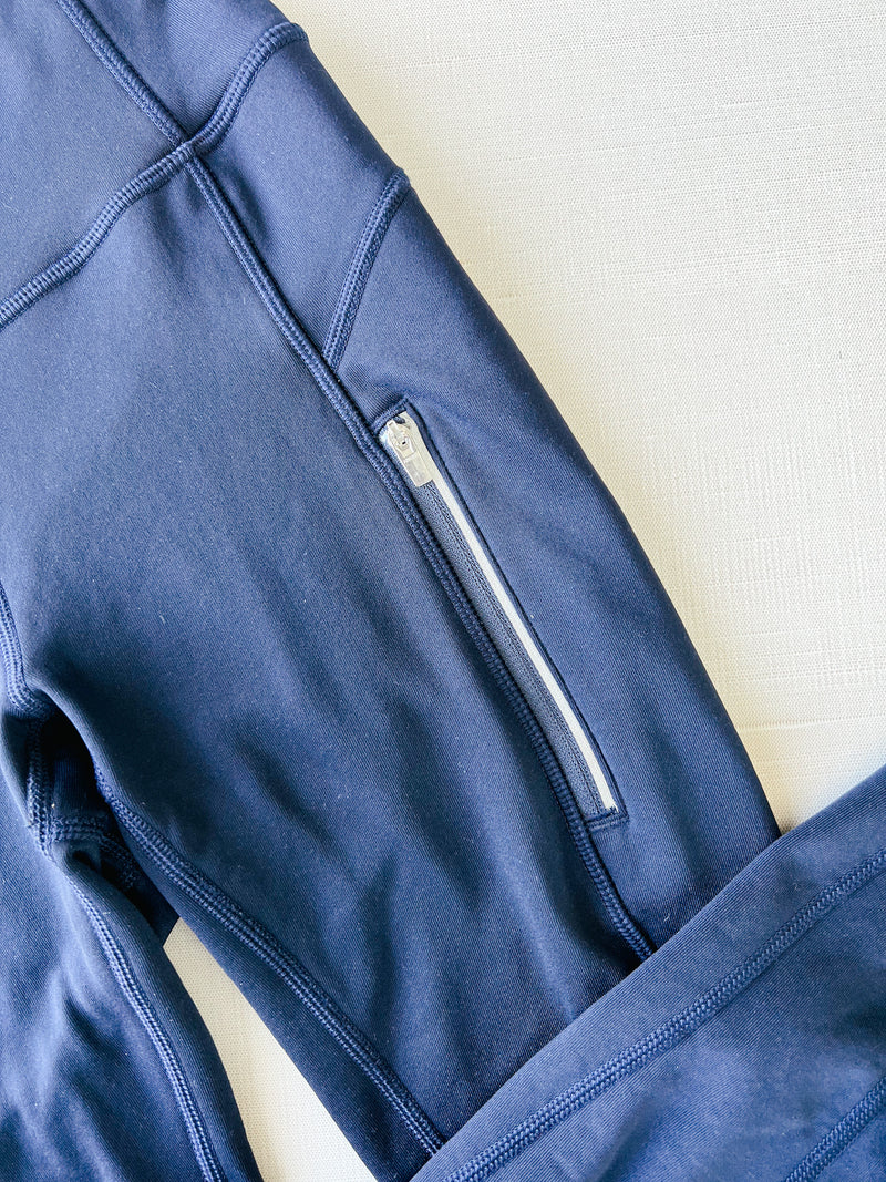 Athleta Primaloft Ridge Navy Blue Fleece Lined Leggings