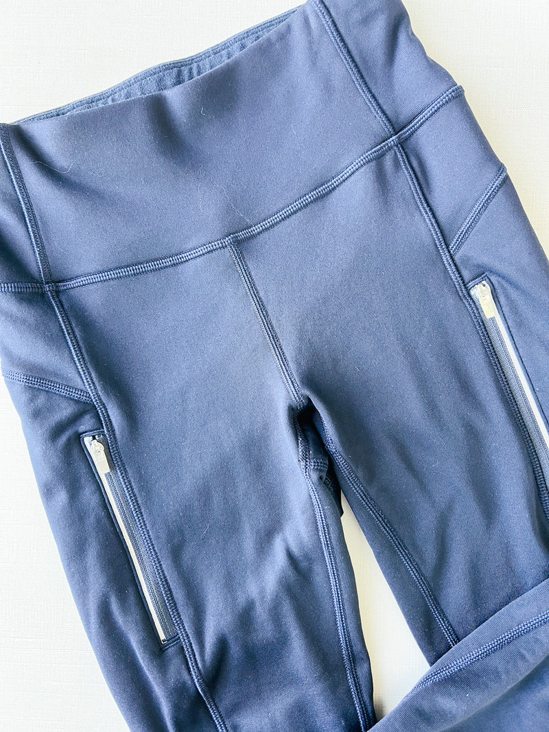 Athleta Primaloft Ridge Navy Blue Fleece Lined Leggings