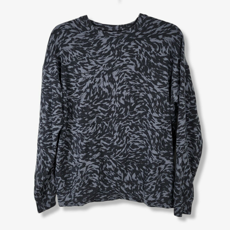 Athleta Studio To Black Lynx Street Print Balance Pullover Sweatshirt