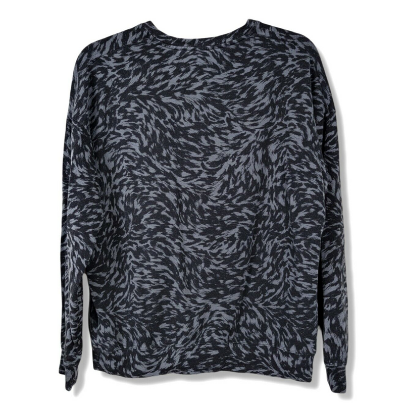 Athleta Studio To Black Lynx Street Print Balance Pullover Sweatshirt