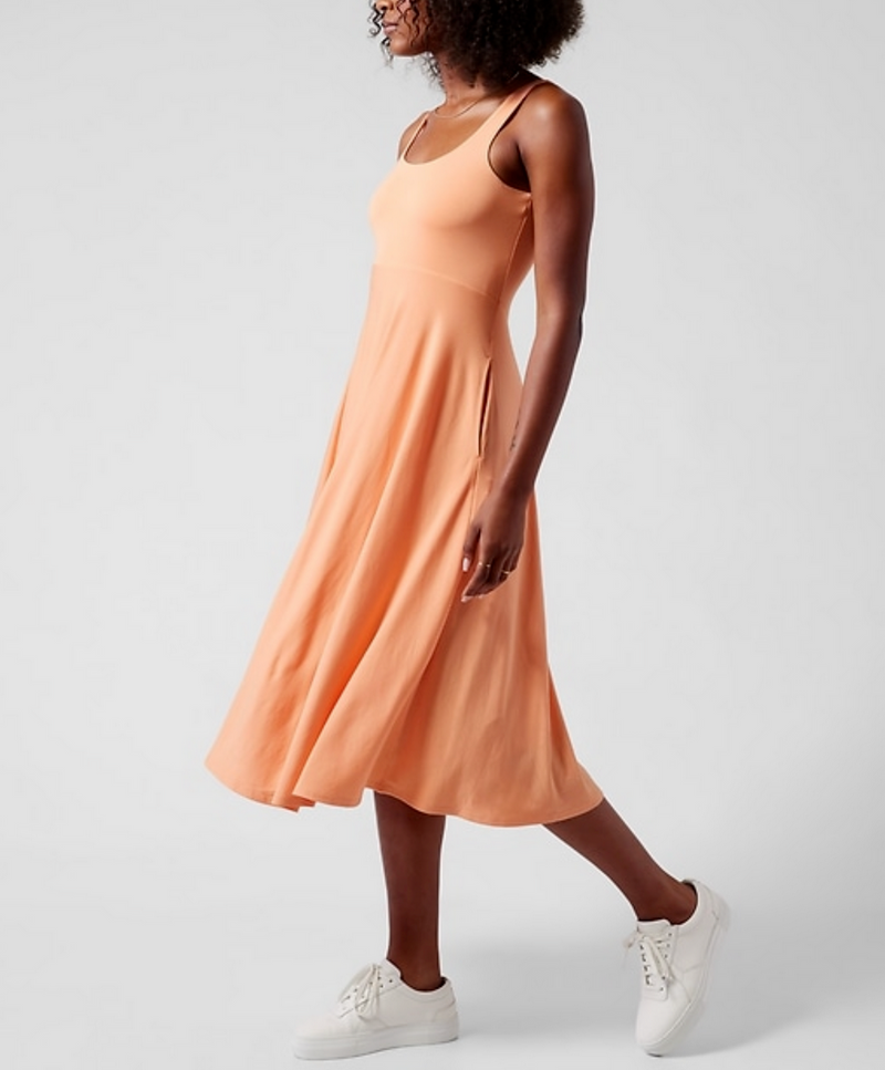 Athleta Cactus Peach Santorini Midi Dress