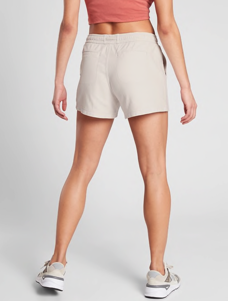 Athleta Birch Grey Elastic Waist Stretchy Farallon Shorts
