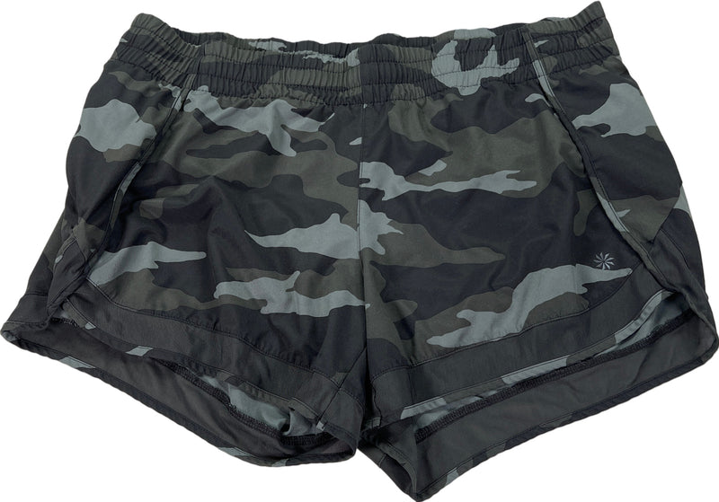 Athleta Women’s Green Printed Camo Lined Mesh Running Shorts - M