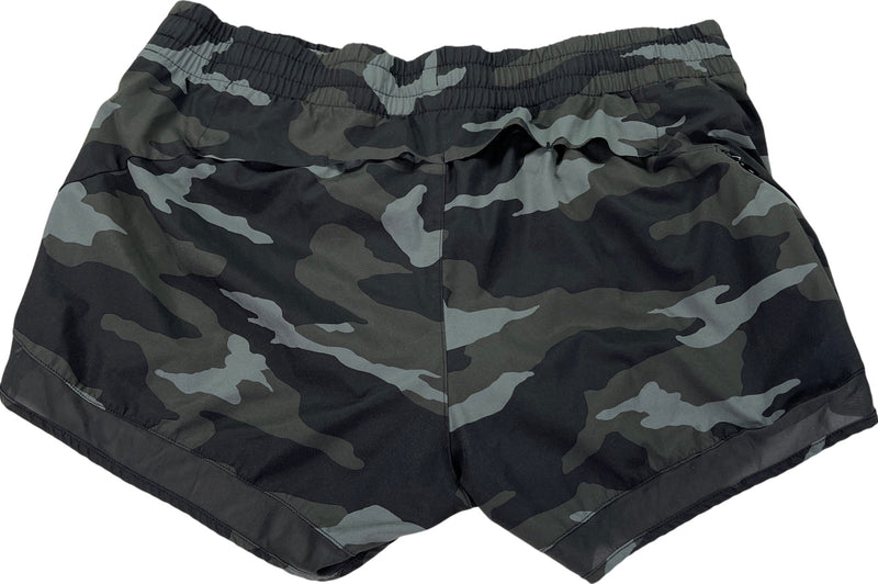 Athleta Women’s Green Printed Camo Lined Mesh Running Shorts - M