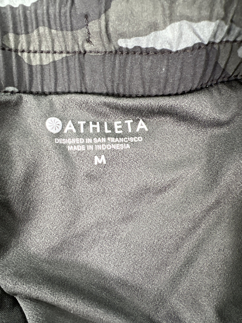 Athleta Women’s Green Printed Camo Lined Mesh Running Shorts - M