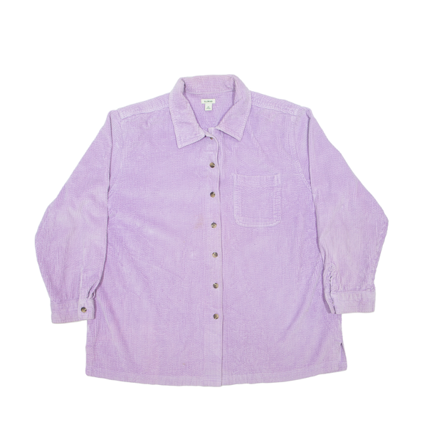 LL BEAN Corduroy Shirt Pink 90s Long Sleeve Womens XL