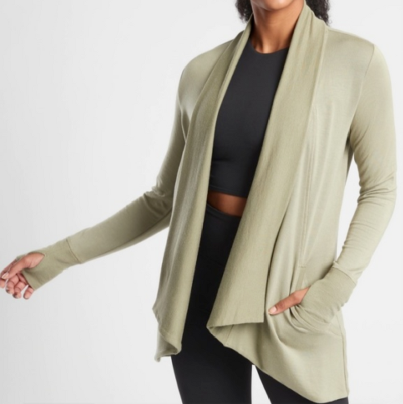 Athleta Olive Nirvana Pranayama Wrap Cardigan