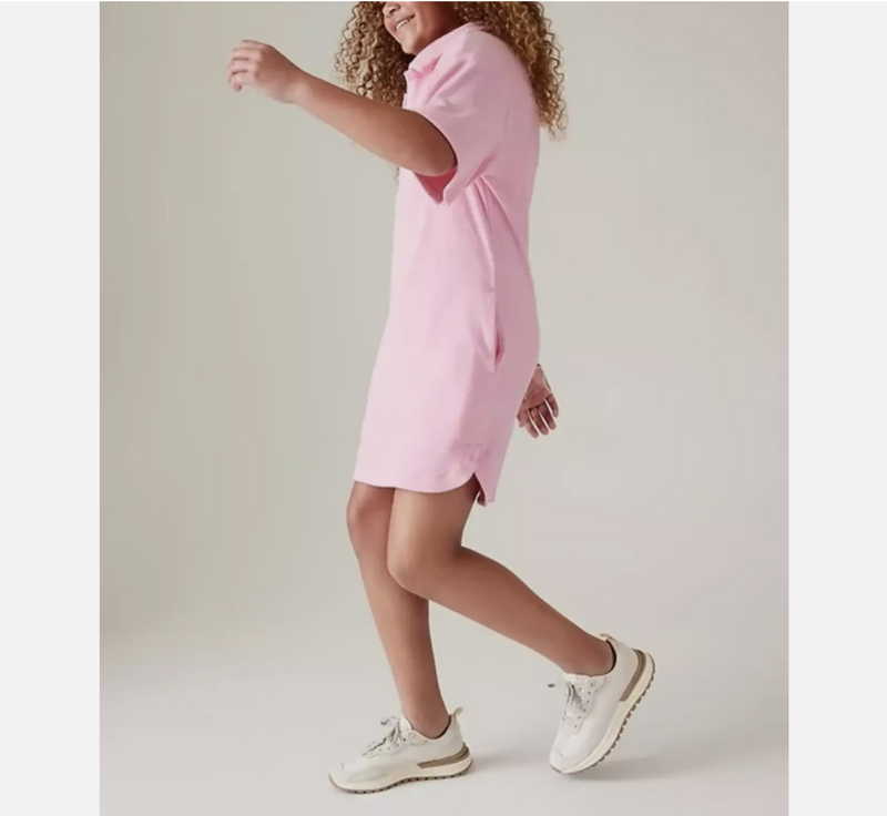 Athleta Girl Pink Side Pockets Jump In Terry Dress