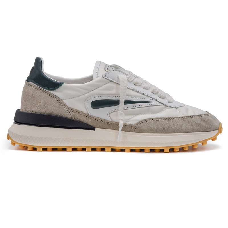 Sneakers Men DATE Athleta Nylon White Green Casual Style