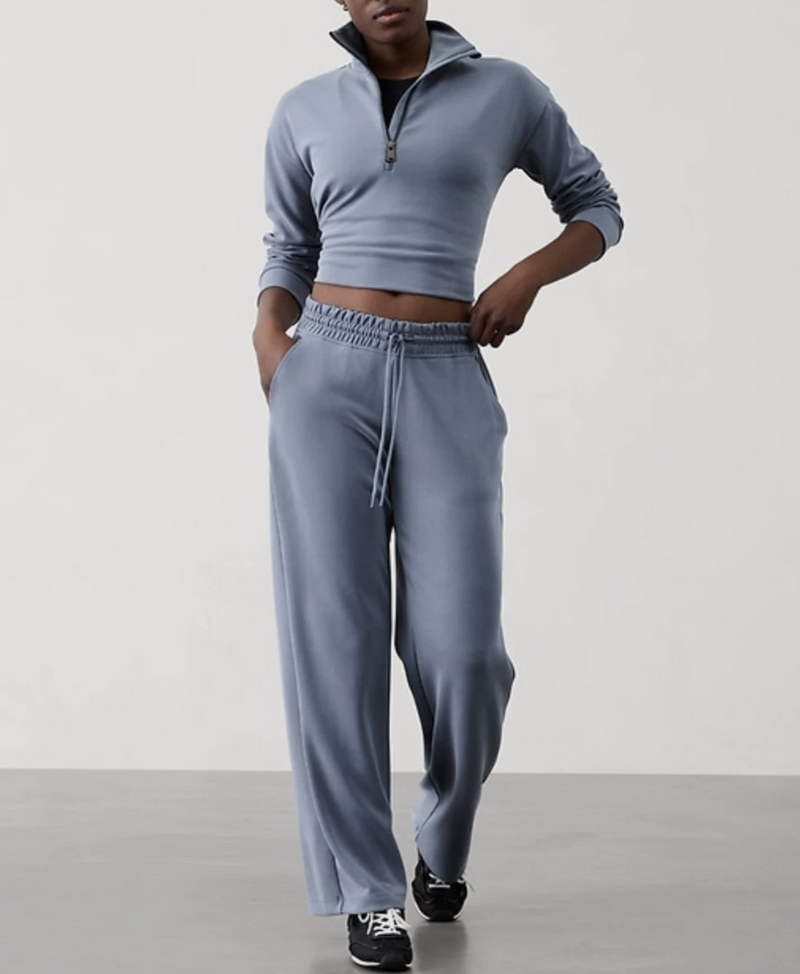 Athleta Shadow Blue Seasoft Mid-rise Straight Pant
