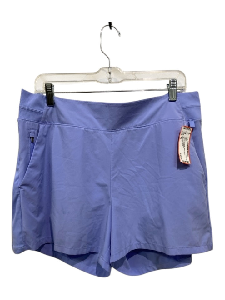 Athleta Size 14 Periwinkle Elastic Waist Ribbed Pockets Shorts