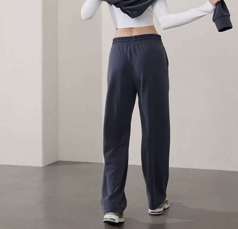 Athleta Washed Navy Blue Seasoft Mid-rise Straight Pant