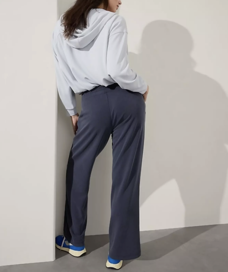 Athleta Washed Navy Blue Seasoft Mid-rise Straight Pant