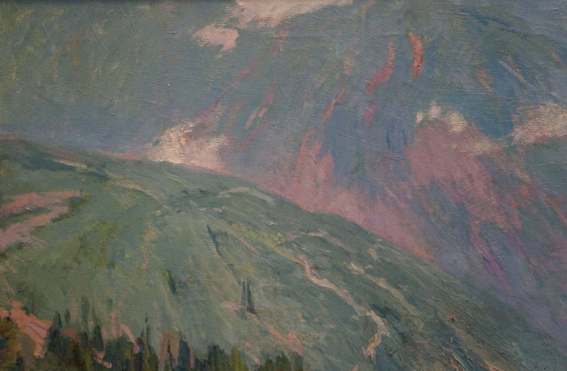 Oil painting City near the coast