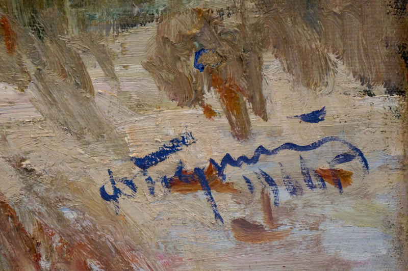 Oil painting City near the coast