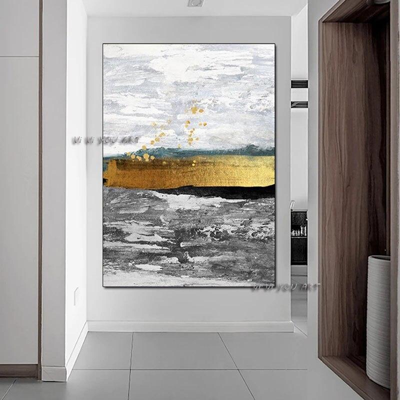 Gold Texture Design Oil Painting Art Hand Painted Canvas
