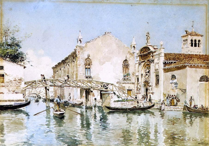 Venetian Canal by Federico Del Campo - Hand Painted Oil Painting