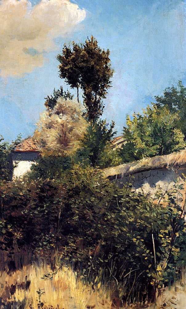 The Garden Wall by Santiago Rusinol - Hand Painted Oil Painting